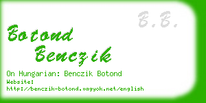 botond benczik business card